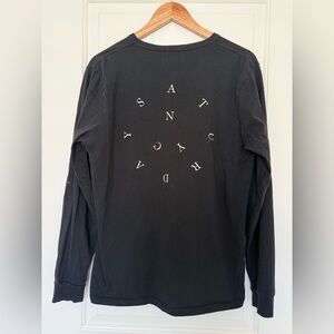 Saturday NYC Black Long Sleeve Crewneck Tee - Minimalist Streetwear Essential L